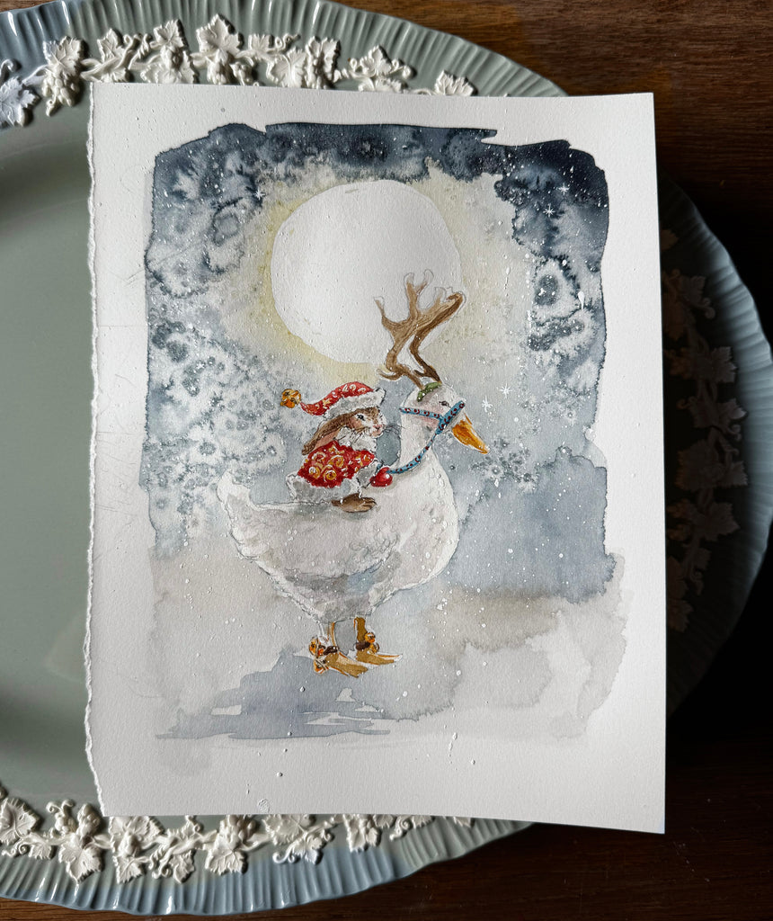 One Duck Open Sleigh - Original Artwork