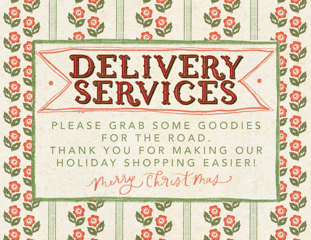 Delivery Services porch sign - Free Printable